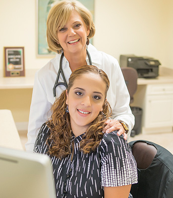 Dr. Britten and her office team, who arrange preventive screenings for patients